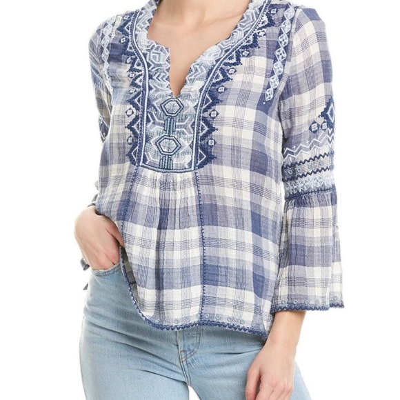 Johnny Was Simonee Flare Sleeve Blouse - Picture 1 of 5